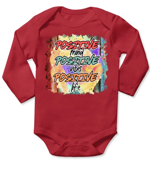 Positive Mind Vibes Life Inspirational Quote Gift Long Sleeve Baby One-Piece