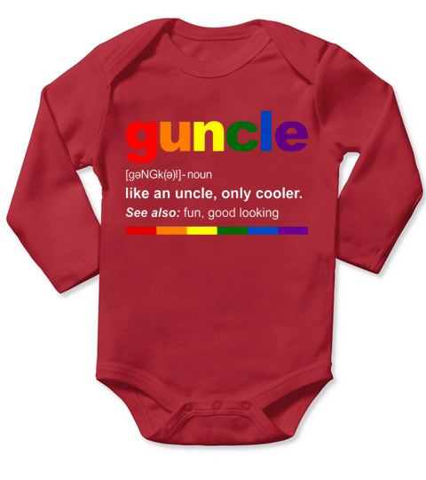 Rainbow Guncle Definition Long Sleeve Baby One-Piece