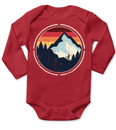 Retro vintage mountain bike Long Sleeve Baby One-Piece