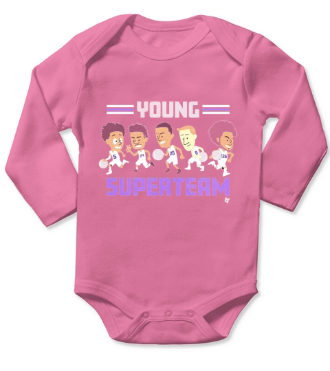 Sacramento Young Superteam Long Sleeve Baby One-Piece