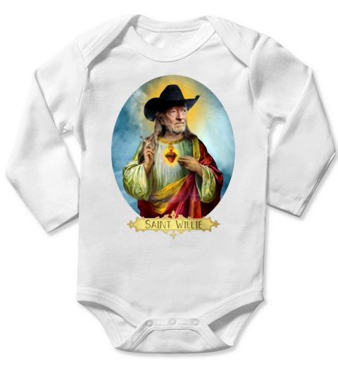 Saint Willie Nelson Prayer Candle shirt Long Sleeve Baby One-Piece