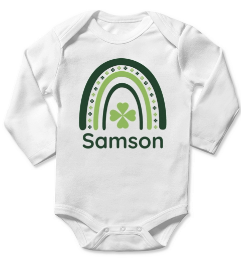 Samson Clover Boho Rainbow Long Sleeve Baby One-Piece