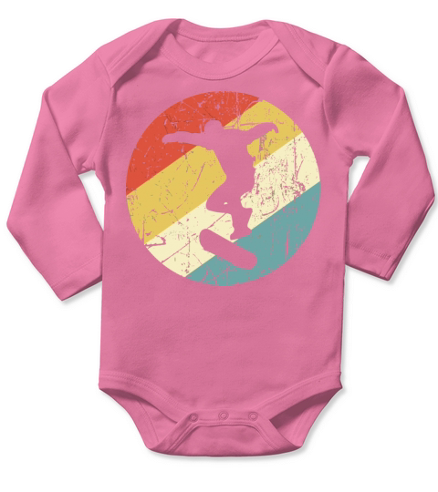 Skateboarding Vintage Retro Skateboarder Long Sleeve Baby One-Piece