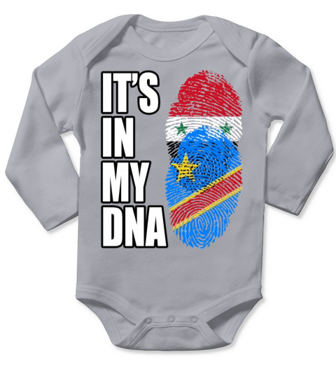 Syrian And Congolese Vintage Heritage DNA Flag Long Sleeve Baby One-Piece