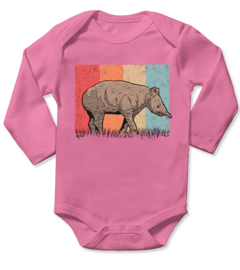 Tapir Retro Flatland Vintage Long Sleeve Baby One-Piece