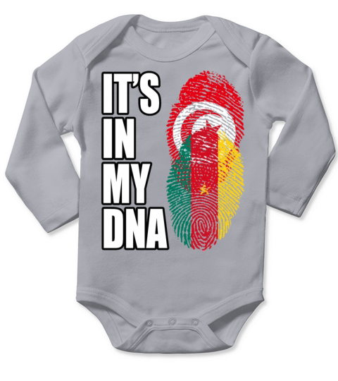 Tunisian And Cameroonian Mix Heritage DNA Flag Long Sleeve Baby One-Piece