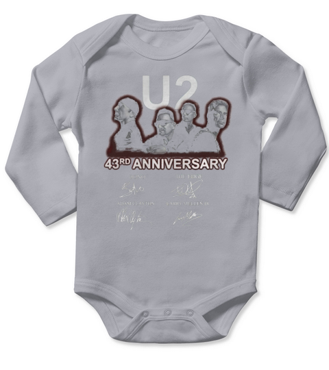 U2 43rd anniversary signatures Bono The Edge Adam Clayton shirt Long Sleeve Baby One-Piece