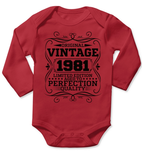 Vintage 1981 Original Limited Edition Long Sleeve Baby One-Piece