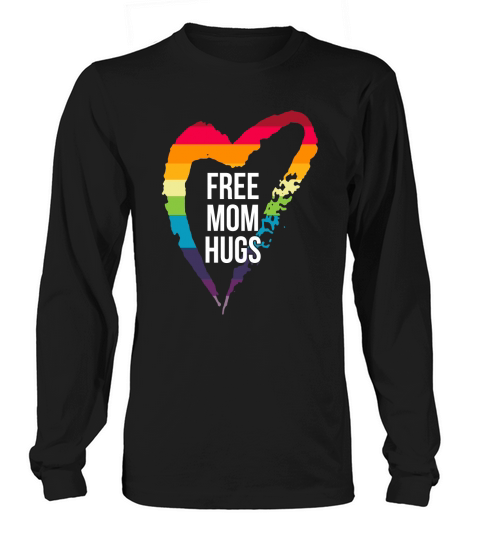 Free Mom Hugs LGBT Vneck shirt Long sleeved Unisex