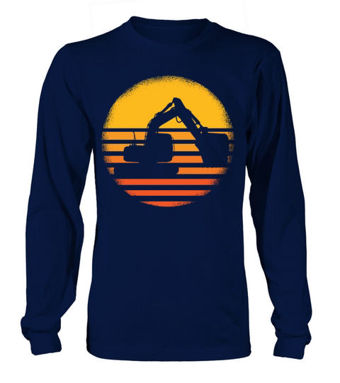 Vintage Retro Excavator Long sleeved Unisex