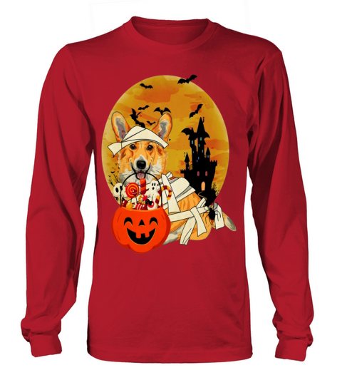 Welsh Corgi Mummy Halloween Funny Corgi Halloween Long sleeved Unisex