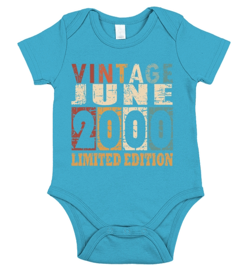 2000 vintage born in June gift Short Sleeve Baby One-Piece