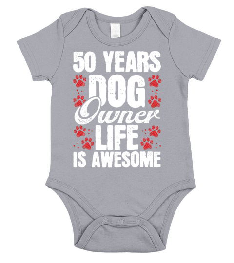 50 Year Old Dog Dog Mom Dog Dad 50th Birthday Short Sleeve Baby One-Piece