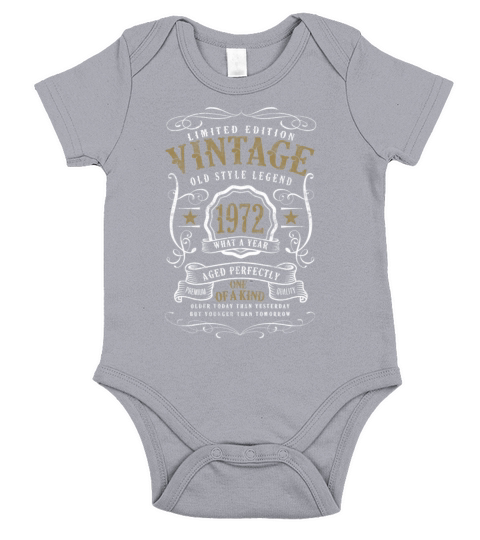 50th Birthday Old Style Legend Vintage 1972 Short Sleeve Baby One-Piece