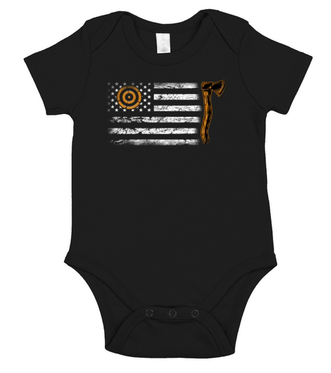American Flag Hatchet - Funny Axe Thrower Throw Short Sleeve Baby One-Piece