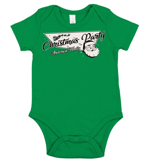 Anderson Family Ready for Christmas Party Short Sleeve Baby One-Piece