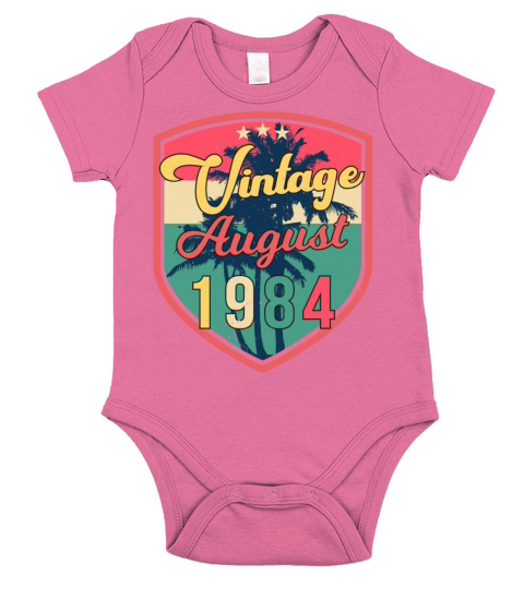 August 1984 Gift Idea Short Sleeve Baby One-Piece