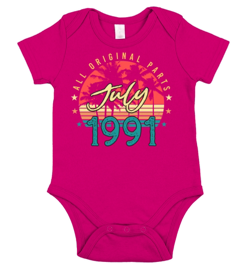 Birth Month July 1991 Short Sleeve Baby One-Piece