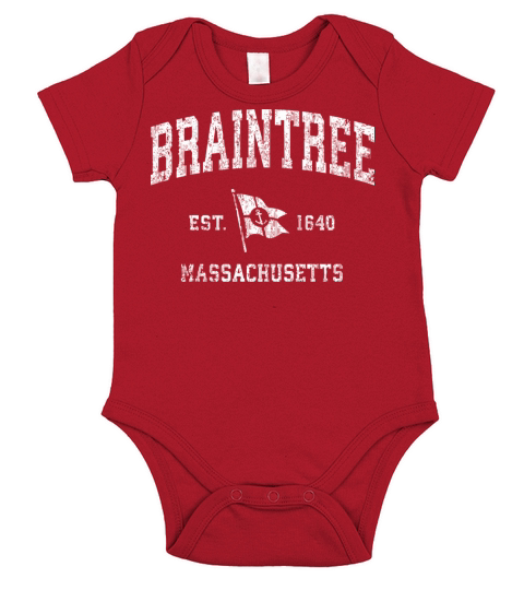Braintree Ma Vintage Nautical Boat Anchor Flag Spo Short Sleeve Baby One-Piece