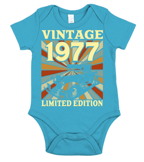 Classic And Old Car 1977 Vintage 45th Birthday Short Sleeve Baby One-Piece