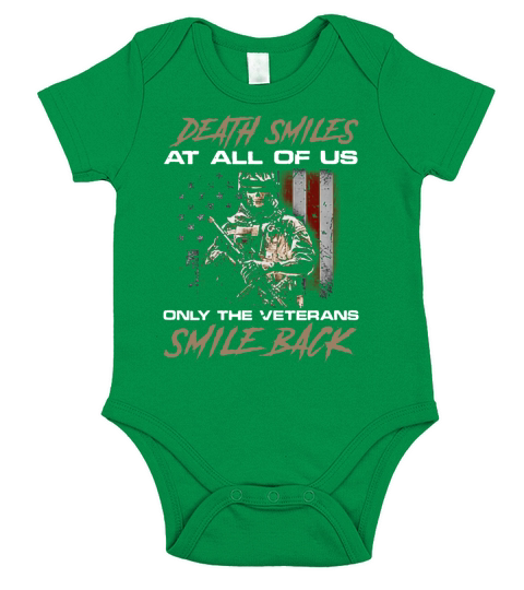 Death smiles at all of us only the veterans smile back shirt Short Sleeve Baby One-Piece
