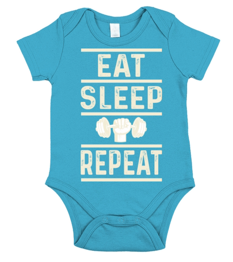 EAT SLEEP GYM REPEAT Short Sleeve Baby One-Piece