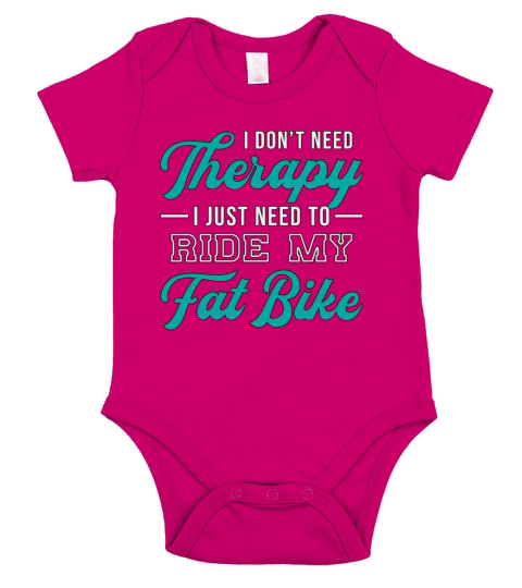 Fat Bike I Dont Need Therapy Biker Biking Retro Short Sleeve Baby One-Piece