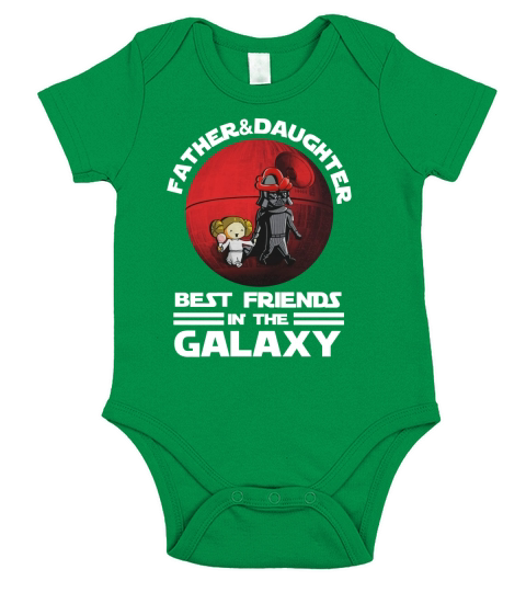 Father and daughter best friends in the galaxy Short Sleeve Baby One-Piece