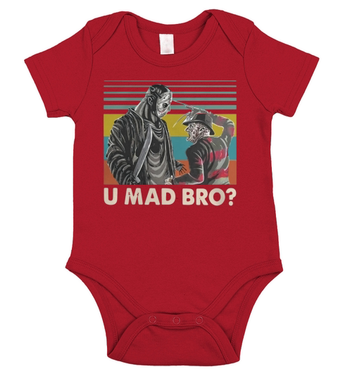 Freddy Krueger and Jason Voorhees U Mad Bro Vintage shirt Short Sleeve Baby One-Piece