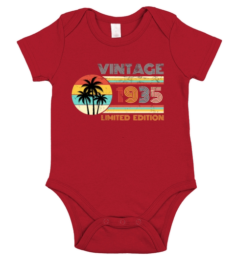 Funny Birthday Born in 1935 Limited Edition Short Sleeve Baby One-Piece