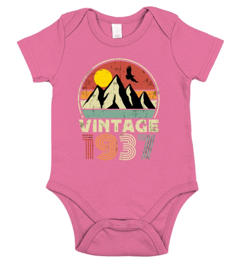 Funny Birthday Born in 1937 Limited Edition Short Sleeve Baby One-Piece