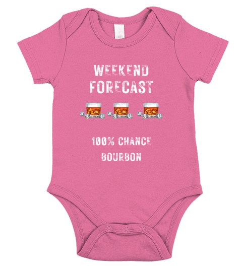 Funny Bourbon Forecast Whiskey Lover Weather Drin Short Sleeve Baby One-Piece