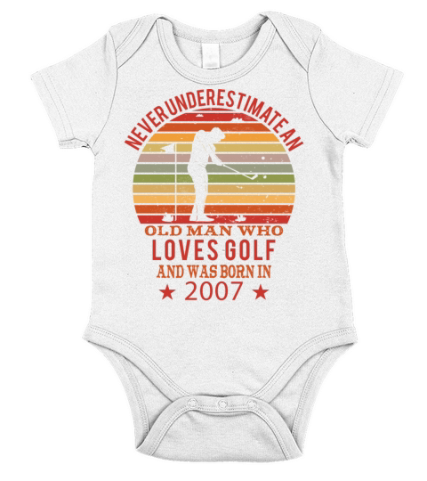 Golfing Golfplayers Vintage 2007 Birthday Short Sleeve Baby One-Piece