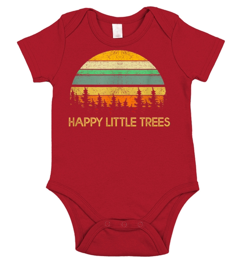 Happy Little Trees Vintage Short Sleeve Baby One-Piece