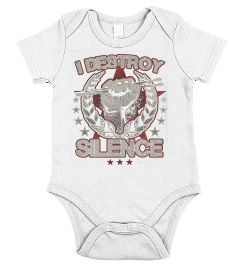 I Destroy Silence Drums T-Shirt Funny Drummer Tee Short Sleeve Baby One-Piece