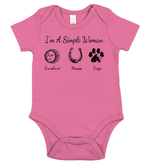 I’m A Simple Woman I Like Sunshine Horses And Dogs Shirt Short Sleeve Baby One-Piece