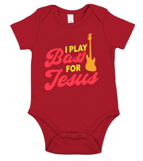 I Play Bass For Jesus Christian Bass Guitar Player Short Sleeve Baby One-Piece