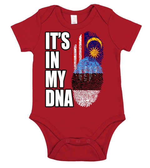 Malaysian And Estonian Mix Heritage DNA Flag Short Sleeve Baby One-Piece