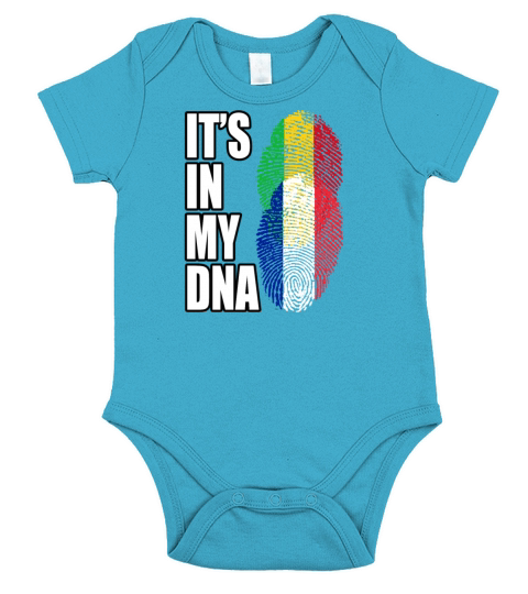 Malian And Gabonese Mix Heritage DNA Flag Short Sleeve Baby One-Piece