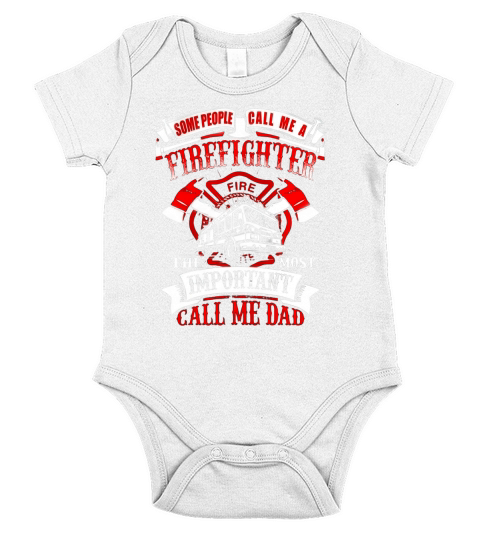 Mens Firefighter Dad Fathers Day Gift for Fireman T Shirt Short Sleeve Baby One-Piece