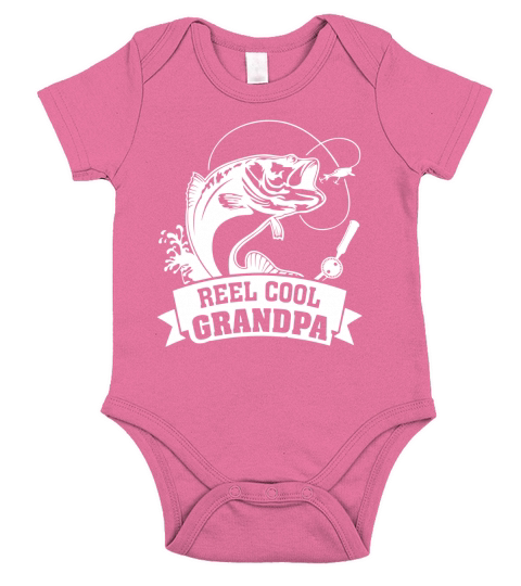Mens Reel Cool Grandpa Fishing Gift For Fathers Day T-Shirt Short Sleeve Baby One-Piece