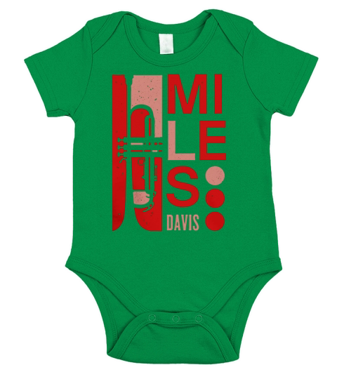 Miles Davis Deco Trumpet T-Shirt Officially Licensed Short Sleeve Baby One-Piece