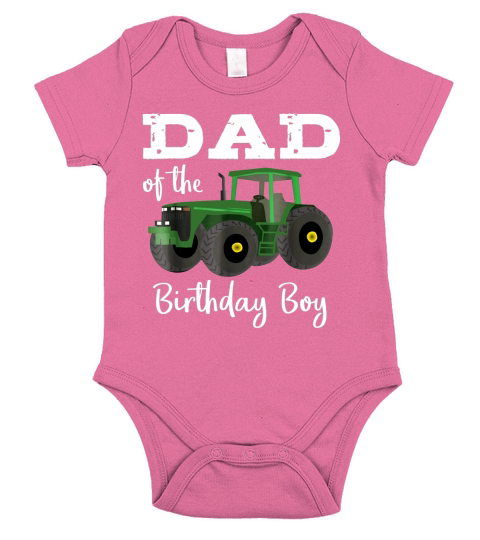 Mom Of The Birthday Boy Tractor Short Sleeve Baby One-Piece