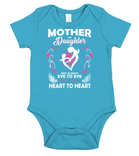 Mother And Daughter Heart To Heart Short Sleeve Baby One-Piece