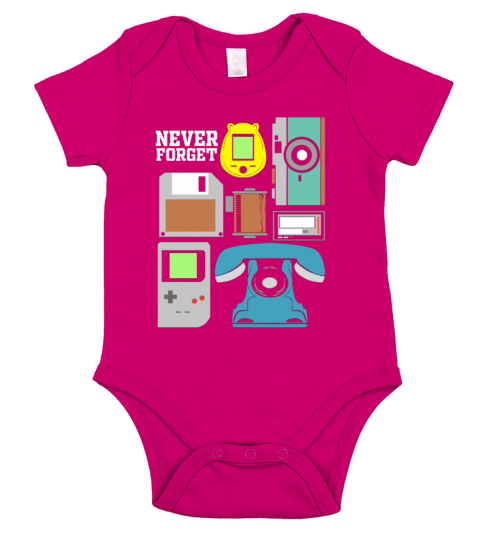 Never Forget Audio Cassette Tape Novelty Short Sleeve Baby One-Piece