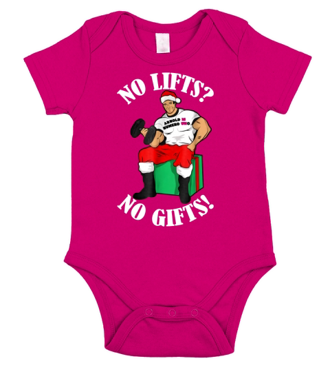 Original Arnold Numero Uno No lifts no gifts! Christmas sweater Short Sleeve Baby One-Piece