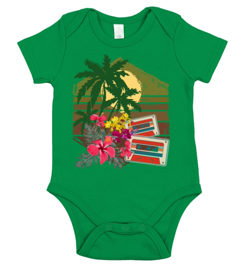 palm trees Short Sleeve Baby One-Piece