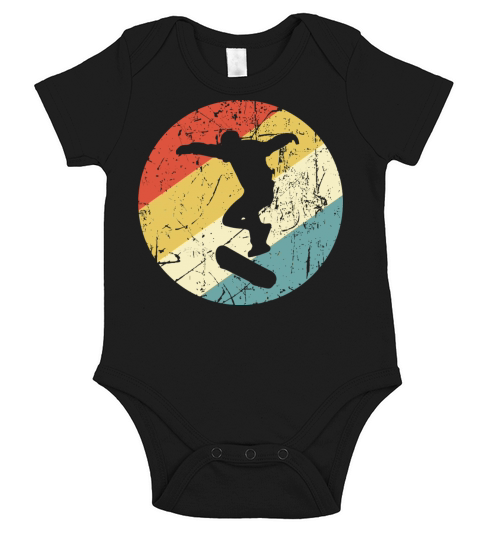 Skateboarding Vintage Retro Skateboarder Short Sleeve Baby One-Piece