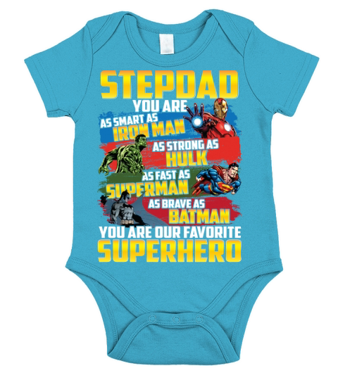 Stepdad- Superhero Short Sleeve Baby One-Piece
