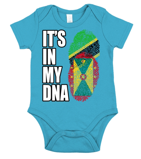 Tanzanian And Grenadian Vintage Heritage DNA Flag Short Sleeve Baby One-Piece